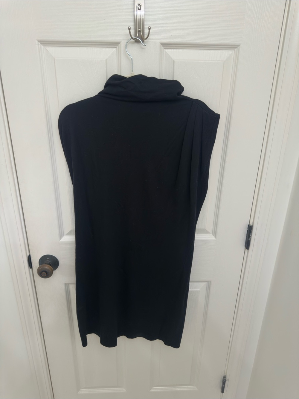 Black Sleeveless Turtleneck Tunic